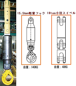 マーテックの大型クレーン用スイベルフック